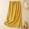 Nueva Falda Casual de Color Sólido para Mujer en Verano con un Diseño Elegante, Dobladillo Fruncido, Dobladillo con Cordón que Rejuvenece y Efecto Adelgazante