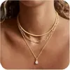 Set de Collares Minimalistas en Capas Más Vendido 2025, Diseño de Accesorio Versátil de Estilo Casual de Moda, Estilo Corto