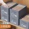 Organizador multifuncional para almacenamiento de pantalones, caja de almacenamiento de ropa para el hogar, caja organizadora en capas y compartimentada, caja de almacenamiento con soporte