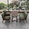 Juego de Mesa y Sillas Retro de Cuero con Cera para Cafetería Mesa y Sillas de Barra de Madera Maciza Cabina para Tienda de Té con Leche Sofá