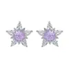 Pendientes de botón de plata de ley s925 con aguja de plata, temperamento dulce simple, circonita, diseño de estrella, nicho para mujer, exquisitos, sensación de alta gama, lujo ligero, pendientes versátiles