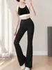 Nuevos Pantalones Deportivos Largos de Cintura Alta, Piel al Descubierto, Cómodos, Amigables con la Piel, Micro-Campana, para Fitness, Yoga, Correr, Casual, Versátiles, para Mujer, Danza
