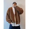 Nuevo Suéter Cardigan Otoño/Invierno 2026, Estilo Casual Perezoso Retro Americano, Tejido de Punto con Cuello en V, Chaqueta de Moda Holgada para Hombre