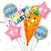 Globos de Papel de Aluminio de Pascua Transfronterizos Formas de Dibujos Animados de Conejo y Pollito Decoración de Fiesta de Cumpleaños Infantil Globos de Papel de Aluminio