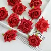 Accesorios de Cabeza de Flor Rosa Rocío Y Flor Artificial DIY Tela de Seda Tocado Gota de Agua Borde Rizado Accesorios para Diadema de Flor Rosa