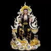 Estátua Ornamento da Deusa Qingqiu Raposa Espiritual de Nove Caudas em Mármore Branco para Adoração Doméstica no Nordeste da China