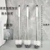 Cepillo para inodoro de mango largo, acero inoxidable, para limpiar áreas de difícil acceso en el baño, uso doméstico, cepillo para limpiar inodoros y baños