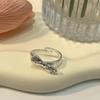 Anillo Abierto Cruz Línea Asimétrica de Moda para Hombres y Mujeres, Diseño Nicho, Tendencia de Anillo de Dedo Índice de Gama Alta