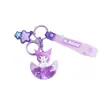 Chaveiro de Óleo Lua Crescente Estrelada Original Sanrio Pingente Coração de Menina Mochila Delicada Celebrante Cibernético Boneca Kulomi