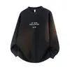 Moletom Muqiu Masculino Estilo Americano Tendência Bordado Modelagem Solta Gola Redonda para Homens, Top Esportivo Casual Estilo Campus