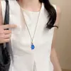 Collar con Colgante de Golondrina Degradada para Mujer 2025 Nuevo Popular Accesorios Largos Diseño de Nicho de Verano Cadena Sencilla para Clavícula