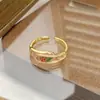 Anel Aberto Colorido Esmaltado Popular Usado Vintage para Mulheres de Nicho Luxo Acessível Anel Personalizado