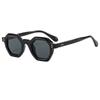 Gafas de sol con forma de arroz poligonal irregular geométricas para hombre, estilo retro europeo y americano, para mujer