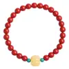 Pulsera de Cinabrio Rojo Lin Yunlai Calabaza Regalo Pulsera de Estilo Lujoso para Hombres y Mujeres con Cuentas de la Fortuna de Gama Alta y Pulsera Cultural