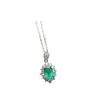Venta al por mayor de fábrica Popular Colgante de Esmeralda Natural Plata S925 Incrustado Piedra Principal 5*7 Joyería de Lujo Venta Directa de Fábrica