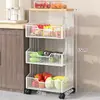 Estantería de cocina de pie multicapa, carrito móvil para almacenamiento de frutas y verduras, estantería para almacenamiento de snacks