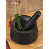 Mortero y maja de ajo estilo antiguo granito machacador manual de ajo molino de piedra tazón de molienda para el hogar mortero y maja machacar ajo machacar medicina