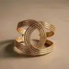 Pulsera Transfronteriza Europea y Americana de Gama Alta Estilo Nuevo Simple Media Redonda Hueca en Forma de C Anillo de Mano Moda Tendencia Joyería de Mano