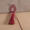 Colgante de Hilo de Algodón con Borla Retorcida a Mano Estilo Xizang, Accesorio de Regalo Cultural y Creativo de Brocado Song, Lanyard para Llavero DIY