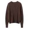 Nuevo Tejido de Punto de Seda y Cachemira con Cuello Redondo de Manga Larga para Mujer, Trenzado de Cable, Capa Base Suave y Lisa, Otoño/Invierno 2026