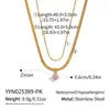 Colar com Pingente Xia Ling Europeu e Americano Transfronteiriço de Aço Inoxidável Multicamadas de Zircônia Banhado a Ouro 18K Empilhável Leve Luxo Versátil