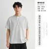 Camiseta de Dos Piezas Falsas con Cuello Henry y Textura de Waffle para Hombre, Verano, Corte Holgado, Top Casual de Manga Corta Versátil y Moderno