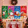 2025 Novo Boneco de Neve Papai Noel Vermelho Fundo Decorativo Shopping Center Supermercado Decoração de Cena de Natal Banner de Tecido Pendurado