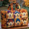 Bolsa de Viaje Acolchada de Algodón Serie Cachorros Marca Independiente 3D Bolso de Mano de Moda Impreso para Mujer Bolso de Yoga