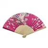 Ventoinha Artesanal Japonesa Cor de Pudim Ventoinha Dança Feminina Ventilador Hanfu Artesanato de Bambu Antigo Mini Ventilador Dobrável Atacado