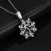 Colgante de Serpiente Nieve Hip-Hop Transfronterizo Europeo y Americano Accesorios Navideños Collar Totalmente Diamantado Accesorios Otoño e Invierno Joyería de Zirconia Personalización