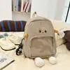 Mochila nueva y linda de dibujos animados para mujer, mochila transparente de moda con bloques de color, bolsa ligera versátil para exteriores y escuela casual