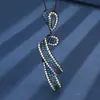 2025 Nueva Joyería Zhuangshengsheng Base de Cobre Chapado en Oro Espinela Azul Simulada Diseño Negro Oro Juego Venta al por Mayor