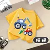 Ropa para Niños Niños Camiseta de Manga Corta 100% Algodón 2025 Nuevo Verano Niños Grandes Top Holgado Suéter de Moda para Niños
