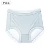 Pantalones de Malla Bacteriostática de Hielo Fresco con Cintura Alta para Mujer, Refuerzo de Seda de Morera, Ropa Interior para Mujer, Calzones de Cintura Alta para Niña