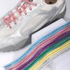 Cadarços Redondos Coloridos com Fios Metálicos Dourados e Prateados, Adequados para Tênis Brancos, Sapatos Esportivos e Sapatos Forrest Gump, Um Par