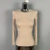 Camisa Base Feminina de Manga Longa, Slim-Fit, Sexy, Feminina, Simples, Versátil, Básica, Moda Dongdaemun Coreana