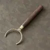 Juego de Té de Gres Accesorios Madera Maciza de Ébano Ceremonia del Té Seis Caballeros Juego Juego de Herramientas para Preparar Té Porta Té Cucharita de Té Aguja de Té