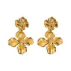 TikTok Más Vendido Pendientes de Flor Dorada de Alta Gama y Diseño Sencillo Pendientes Elegantes Versátiles Accesorios Personalizados para Orejas