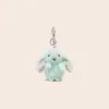 Tela de Visón Europeo Conejo Floral Pastoral Genuino Colgante de Peluche Conejito de Orejas Caídas Llavero de Bolso Colgante Pequeño