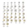 Enfeites de unha de floco de neve de natal, liga de ouro e prata, diamante, luz de flash requintada, ornamentos de armadura de luxo para uso no atacado