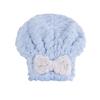 Gorro de secado de cabello con lazo, grueso, de secado rápido, absorbente, de doble capa, para ducha, de vellón coral, para baño, bonito gorro de secado de cabello para mujer.