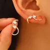 Pendiente de un solo botón de cobre y circón con forma de S de alta gama de lujo ligero transfronterizo europeo y americano con diseño único para mujer