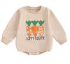 Nova Série de Páscoa para Bebês Meninos e Meninas Roupas de Coelho de Manga Longa Bordadas com Cenoura Primavera, Verão, Outono e Inverno Quatro Estações