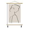 Ins estilo nórdico artístico fresco pintura decorativa linha abstrata rolo simples caractere de caneta laranja corredor pintura de parede