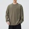 Roupas Masculinas Fengshe / Novo Suéter Retro Japonês para Primavera e Outono Versátil Simples Masculino Moletom de Manga Longa Caimento Solto Tendência Camada de Base
