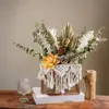 Set de Bolsas Tejidas con Flores Secas Estilo Nórdico Modelo de Fotografía Habitación Decoración de Ramo Natural Adornos DIY Flores Prensadas