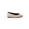 2026 Novo Estilo Sapatilhas de Ballet Francesas para Mulheres, Prata Quadrados Bico Macio Solado Macio Raso Slip-On com Laço, Sapatos Baixos