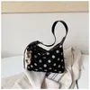 Bolsa de Ombro Estilo Coreano Moda Bolinhas Bolsa de Axila Personalidade Chique Bloqueio de Cores Bolsa Saco Personalidade Nicho Simples Tendência Bolsa de Ombro Único Transversal
