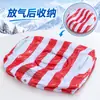 Bestseller transfronterizo: Flotador inflable para nieve a rayas rojas y blancas de 70 cm con asa de seguridad, inflado manual, hecho de PVC