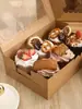 Caja de Empaque para Muffin y Pastel Caja de Picnic Caja de Papel Kraft Vasco Plato Tarta Huevo Tarta Empaque Navideño Caja de Regalo